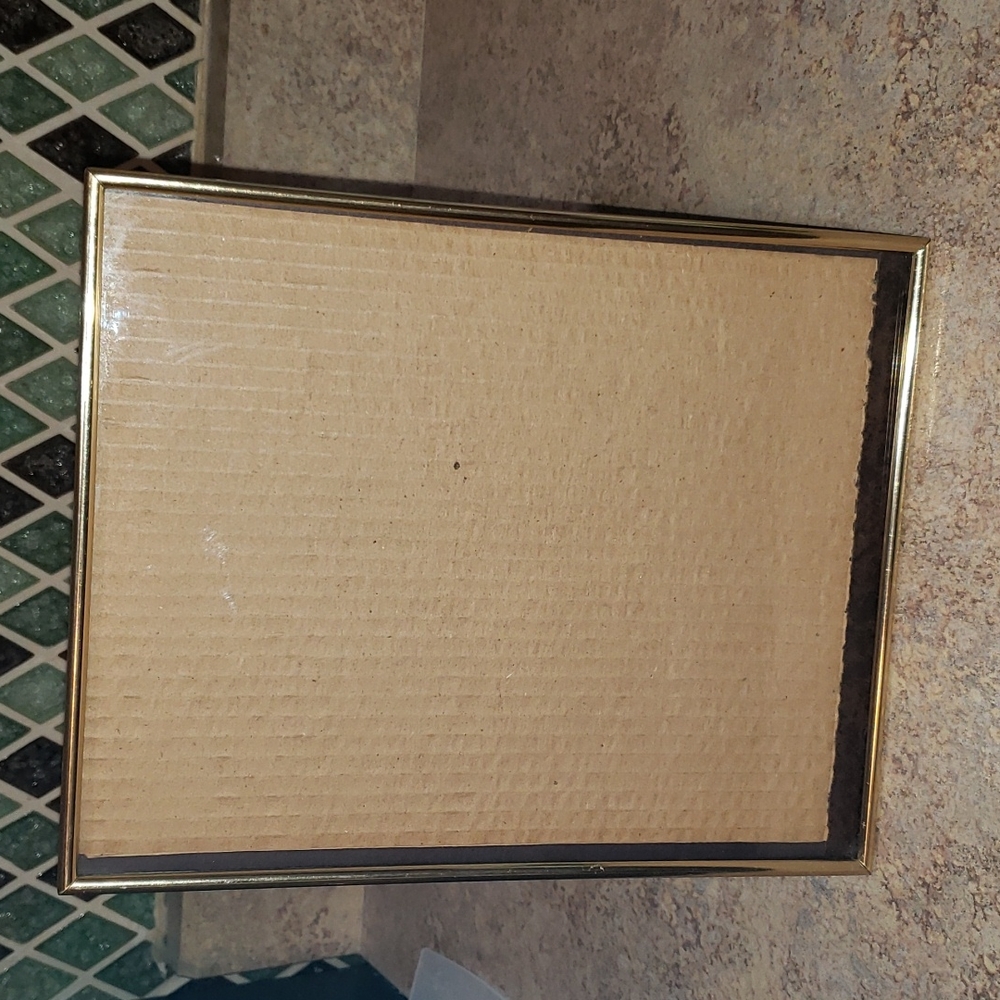 Vintage 1950's era minimist gold finished 8"x10" easel frame